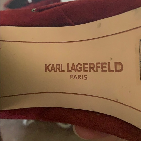 Karl Lagerfeld Red Suede Boot - Picture 6 of 11